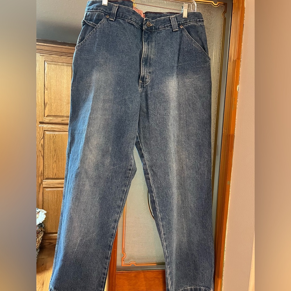 Red Camel Carpenter Jeans Men 38x30 Blue Loop Utility Distressed Cotton Relaxed